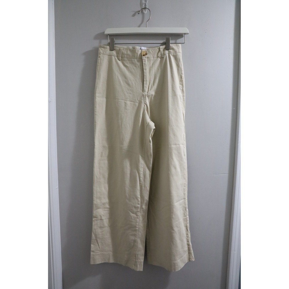 Princess Polly Wide Leg‎ Pants Women's Size 4 Beige High Rise Casual